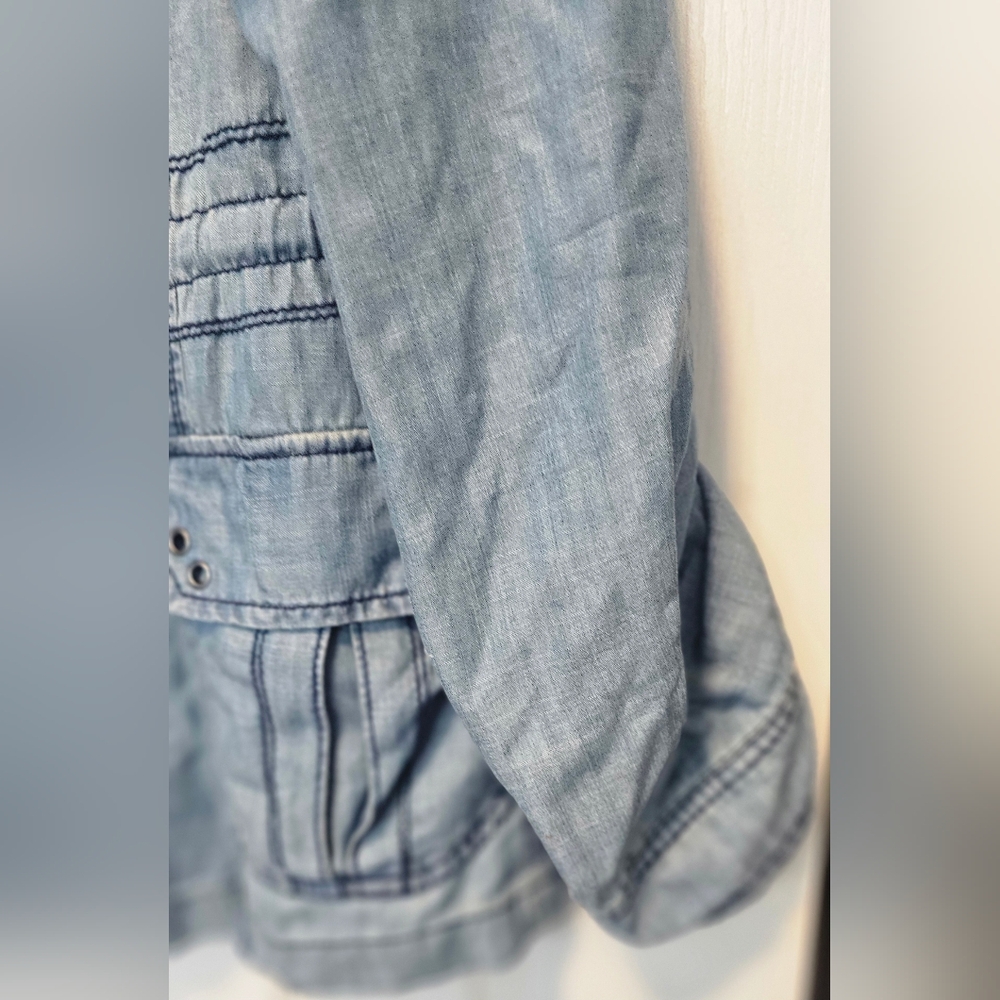Anthropologie Marrakech Chambray Anorak Utility Jacket. Size Small - Picture 4 of 14